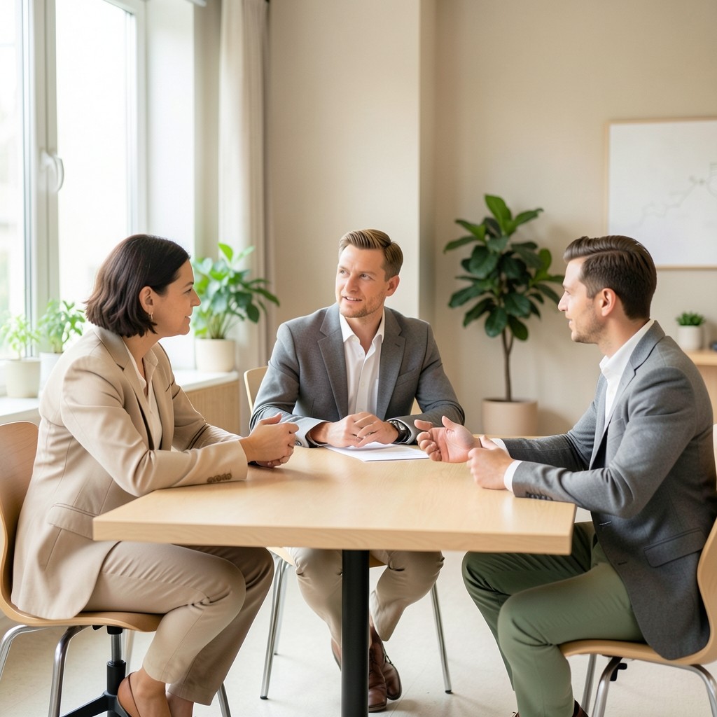 Teamgespräch in einem hellen Büro in Euskirchen